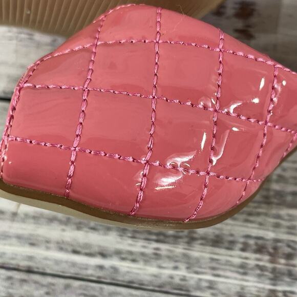 Shoe Land Heels Pumps Mules Shoes size 8.5 Quilted Pink Patent Wedding Church - Picture 10 of 16